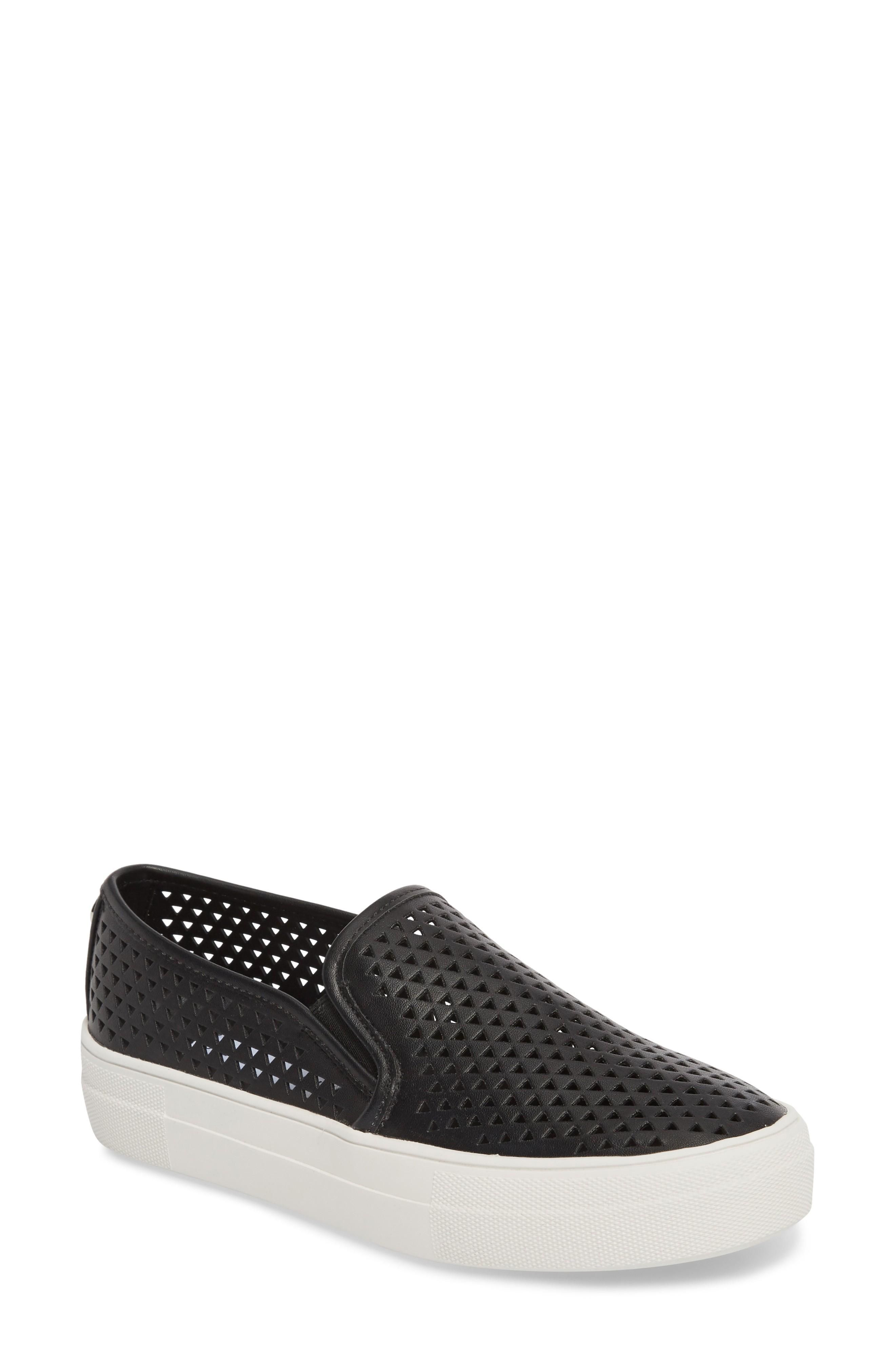 steve madden perforated slip on sneakers