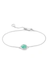 Monica Vinader Siren Semiprecious Stone Bracelet In Silver/ Amazonite