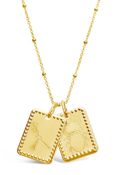 Sterling Forever 14k Gold Plated Brass Zodiac Tag Necklace In Gold - Cancer