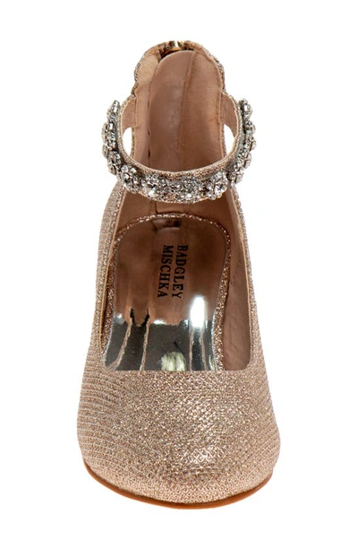 Badgley Mischka Kids' Block Heel Dress Shoe In Champagne