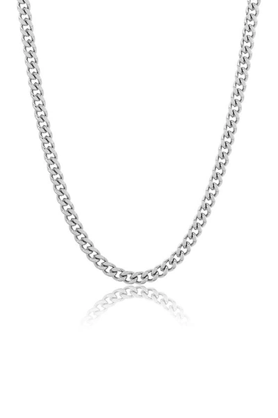 Adornia Water Resistant Cuban Link Chain Necklace In Silver