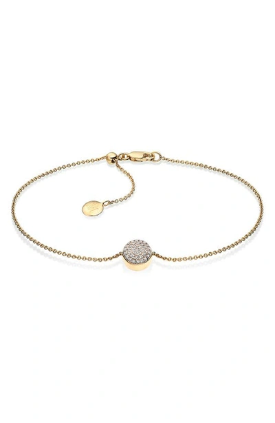 Monica Vinader Ava Diamond Button Bracelet In Gold