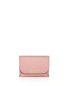Burberry Haymarket Mayfield Leather Card Case Set In Dusty Pink/gold