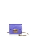 Furla Metropolis Mini Leather Crossbody In Giglio Purple/gold