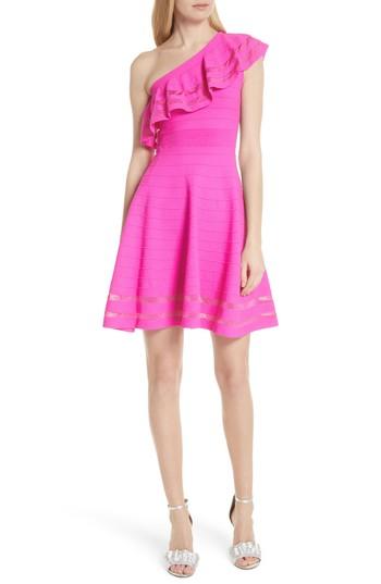 neon pink skater dress