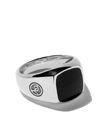 David Yurman Exotic Stone Ring With Black Onyx In Silver In Black,metallic