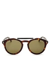 Gucci Vintage Pilot Brow Bar Round Sunglasses, 48mm In Havana Brown/green Solid