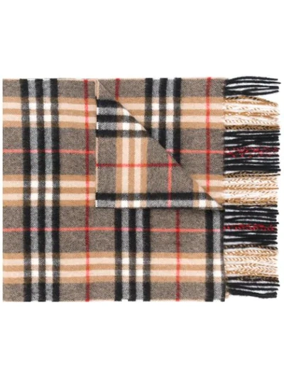 Burberry Castleford Check Scarf In Brown