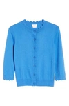 Kate Spade Scallop Silk Blend Cardigan In Wild Cornflower