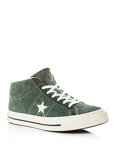Converse Men's One Star Suede Mid Top Sneakers In Olive Green