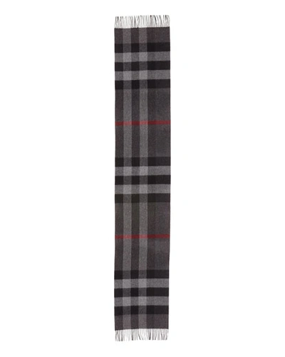 Burberry Half Mega Check Scarf In Charcoal Check