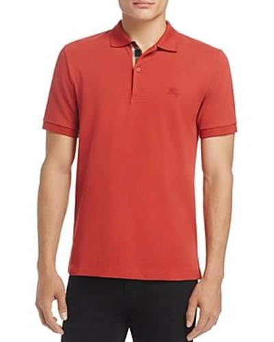 Burberry Regular Fit Polo Shirt In Pale Russet