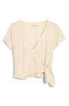 Madewell Texture & Thread Wrap Top In Bleached Linen