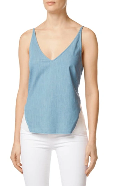 J Brand Lucy V-neck Chambray Cami Top In Wishful
