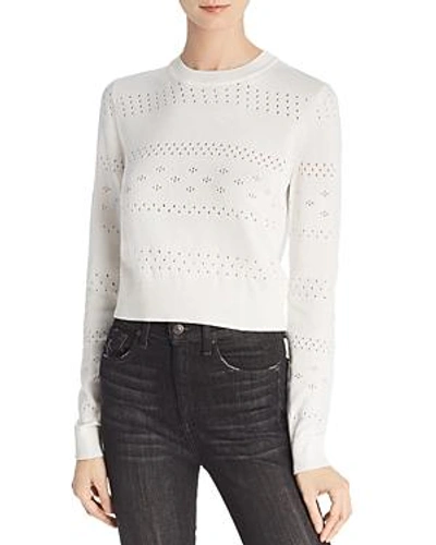 Rag & Bone /jean Perforated Crop Sweater In White