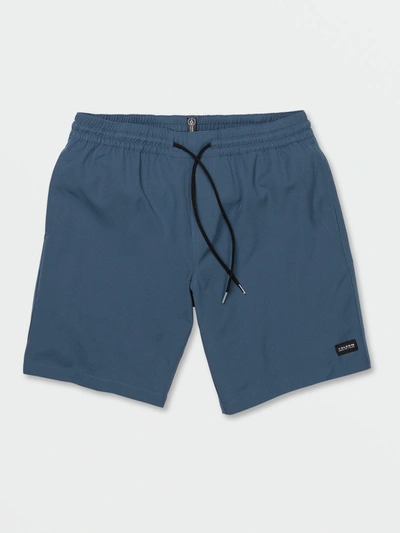 Volcom Stones Hybrid Drawstring Waist Shorts In Smoke Blue