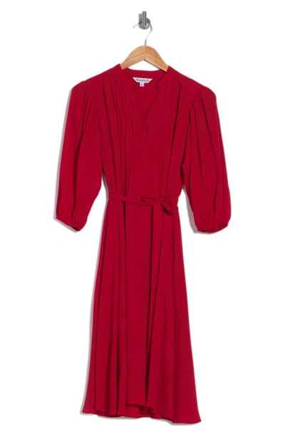 Nanette Lepore Pleated Crêpe De Chine Shirtdress In Red Riding Hood