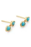 Monica Vinader Double Teardrop Earrings In 18ct Gold Vermeil On Sterling