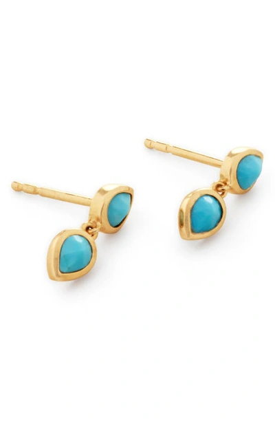 Monica Vinader Double Teardrop Earrings In 18ct Gold Vermeil On Sterling