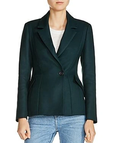 Maje Vintage Single-button Blazer In Green