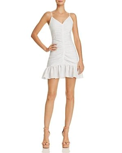 The East Order Celine Ruched Mini Dress In White