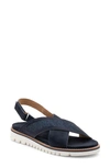 Ara Kiki Rhinestone Slingback Sandal In Navy Suede