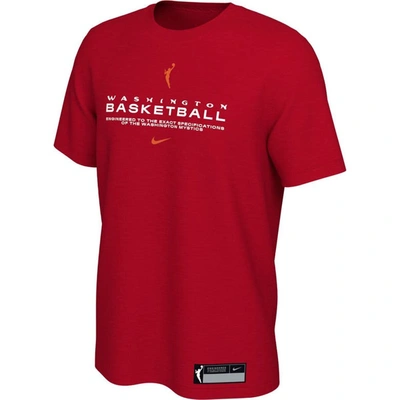Nike Red Washington Mystics On Court Legend Essential Practice T-shirt
