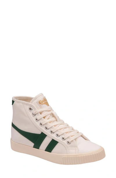 Gola Tennix Mark Cox High Top Sneaker In Offwhite/ Green
