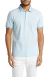 Ted Baker Palos Regular Fit Textured Cotton Knit Polo In Blue