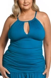 La Blanca Island Goddess Keyhole Tankini Swim Top In Ocean