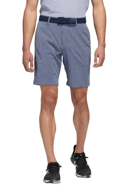 Adidas Golf Crosshatch Performance Golf Shorts In Collegiate Navy/ White