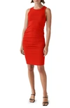 Michael Stars Demi Ruched Tank Dress In Pomodoro