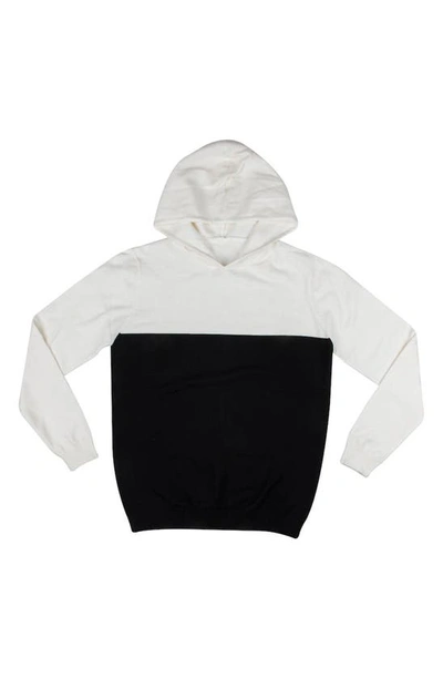 X-ray Colorblock Hooded Sweater In Off White/ Black
