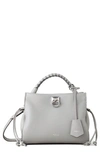 Mulberry Small Grained Leather Iris Top-handle Bag In Pale Grey