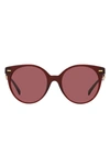 Versace 55mm Round Sunglasses In Opal Red