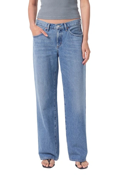 Agolde Fusion Low Rise Loose Straight Leg Organic Cotton Jeans In Renounce