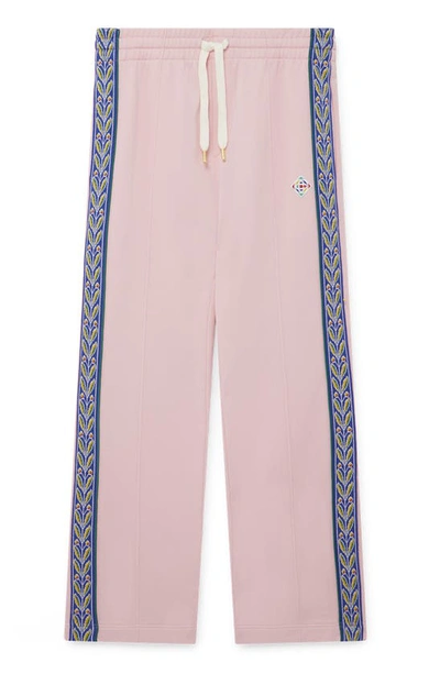 Casablanca Laurel Tape Organic Cotton Sweatpants In Pink