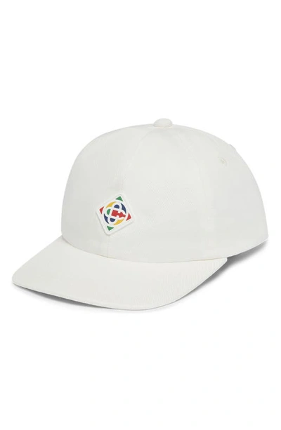 Casablanca Sport Logo Patch Baseball Cap In White