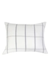 Pom Pom At Home Copenhagen Windowpane Check Cotton Accent Pillow In White/grey