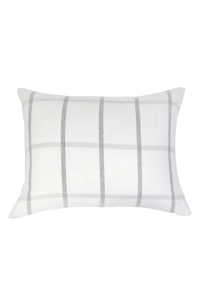 Pom Pom At Home Copenhagen Windowpane Check Cotton Accent Pillow In White/grey