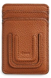 Chloé Marcie Leather Card Holder In 25m Tan