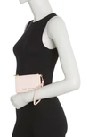 Marc Jacobs Top Zip Leather Wristlet In Peach Whip