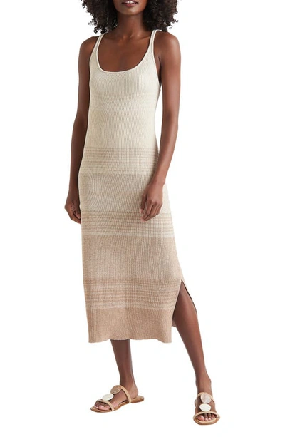 Splendid Women's Xena Rib-knit Sweater Midi-dress In Neutral Lurex