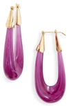 Gas Bijoux Women's Ecume 24k-gold-plated & Acetate Elongated Hoop Earrings In Purple