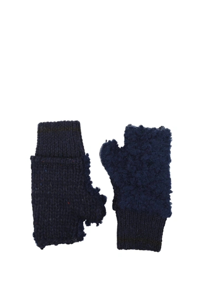 Bottega Veneta Gloves Wool Blue Dark Blue