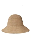 Janessa Leone Raffia Bucket Hat In Neutral