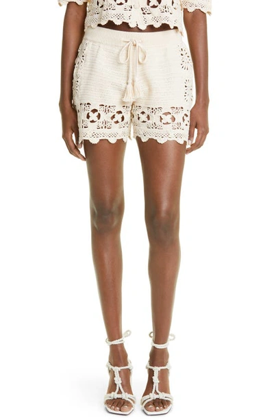 Zimmermann Cotton Crochet Shorts In Natural