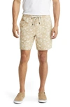 Rodd & Gunn Main Beach Floral Stretch Cotton Drawstring Shorts In Wheat