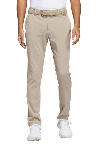 Adidas Golf Crosshatch Performance Golf Pants In Hemp/ White