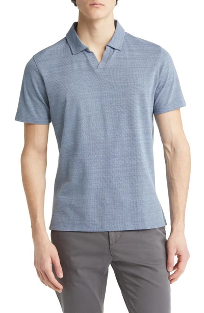 Robert Barakett Cantrell Space Dye Stripe Cotton Polo In Blue
